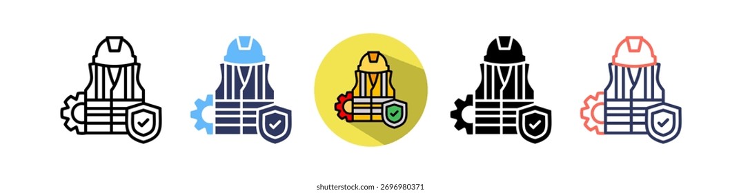 Industrial Safety Icon Multiple Vector Illustration