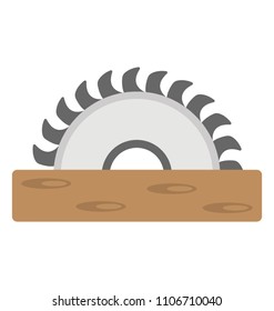 
Industrial saw flat design icon 
