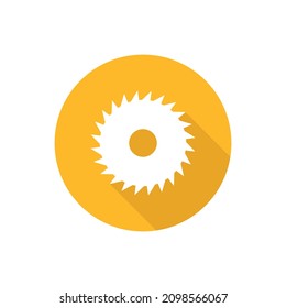 Industrial saw flat icon with shadow
