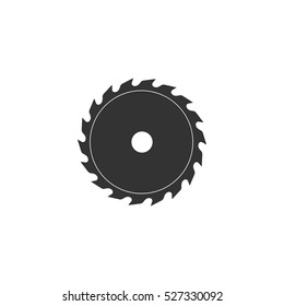 Industrial saw icon flat. Illustration isolated vector sign symbol