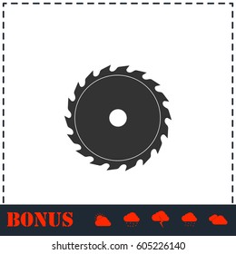 Industrial saw icon flat. Simple vector symbol and bonus icon