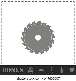 Industrial saw icon flat. Simple vector symbol and bonus icon