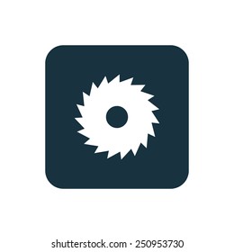 industrial saw icon Rounded squares button, on white background 