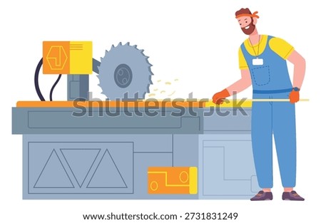 Industrial saw machine. Rotary cnc mill illustration