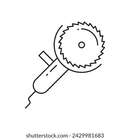 Icono de vector de sierra industrial. Diseño de signo plano de sierra circular. Pictograma de símbolo Saw. Icono de IU UX