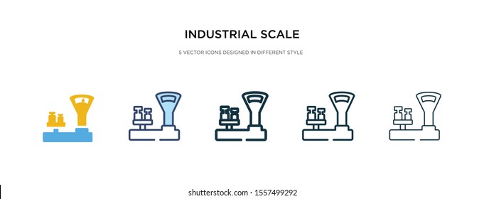 industrial scale icon in different style vector illustration. two colored and black industrial scale vector icons designed in filled, outline, line and stroke style can be used for web, mobile, ui