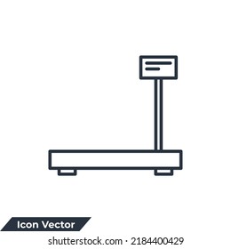 industrial scale icon logo vector illustration. Warehouse digital scale symbol template for graphic and web design collection