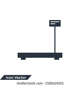 industrial scale icon logo vector illustration. Warehouse digital scale symbol template for graphic and web design collection