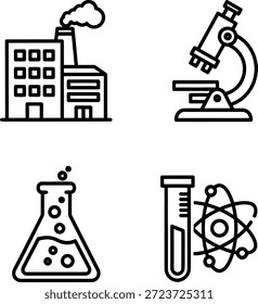 Industrial e íconos científicos Vector