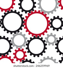 Industrial seamless gear vector background.