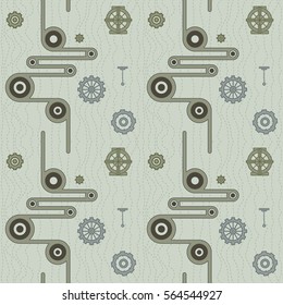 Industrial seamless pattern with cogs