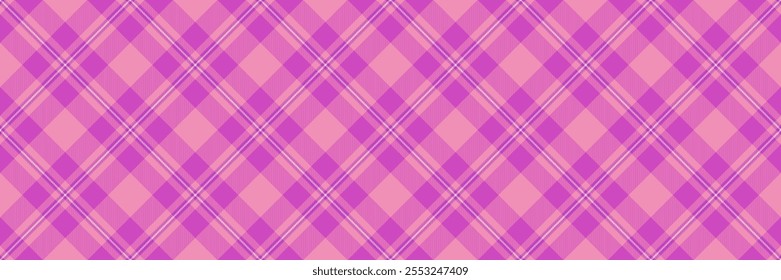 Industrial seamless tartan vector, punk fabric textile texture. Veil plaid check background pattern in magenta and pink colors palette.