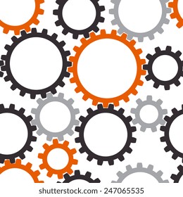 Industrial seamless vector gears background