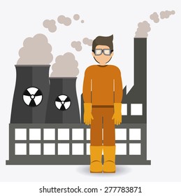 Industrial Security  design over white background, vector illustration