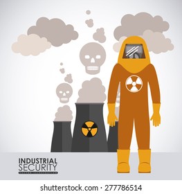 Industrial Security  design over white background, vector illustration