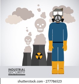 Industrial Security  design over white background, vector illustration