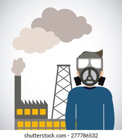 Industrial Security  design over white background, vector illustration