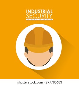 Industrial Security  design over yellow background, vector illustration