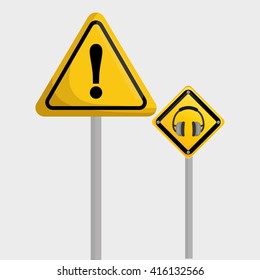 Industrial security design. road sign and alert illustration