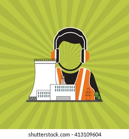 Industrial security design. safety icon. protection concept
