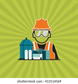 Industrial security design. safety icon. protection concept