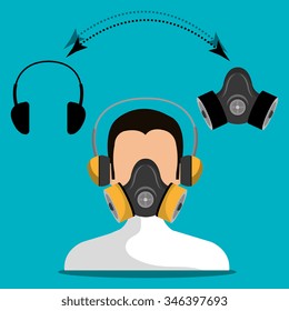 Industrial security equipment graphic design, vector illustration