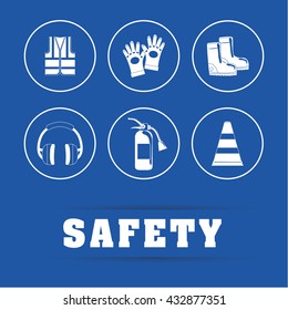 Industrial security. Safety icon. Flat design