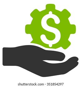 Industrial Service vector icon. Style is bicolor flat symbol, eco green and gray colors, rounded angles, white background.