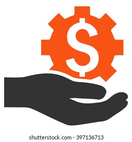 Industrial Service vector icon. Style is bicolor flat symbol, orange and gray colors, white background.