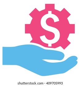 Industrial Service vector icon. Style is bicolor flat symbol, pink and blue colors, white background.