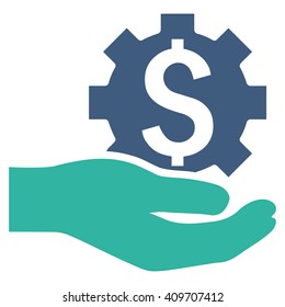 Industrial Service vector icon. Style is bicolor flat symbol, cobalt and cyan colors, white background.