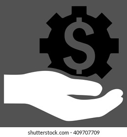 Industrial Service vector icon. Style is bicolor flat symbol, black and white colors, gray background.