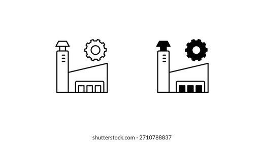 Icono de conjunto de Industrial con fondo blanco Vector Ilustración de stock