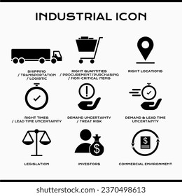 industrial set tool sign icon logo graphic design in eps vector black white bw. Various silhouette format for your business presentation in any theory. symbol for idea industry illustration process