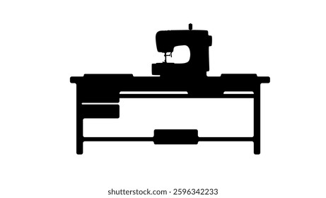 industrial sewing machine, black  isolated silhouette