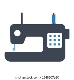 Industrial sewing machine with digital display concept, Home electric sewing machine tailor vector Domestic  icon design