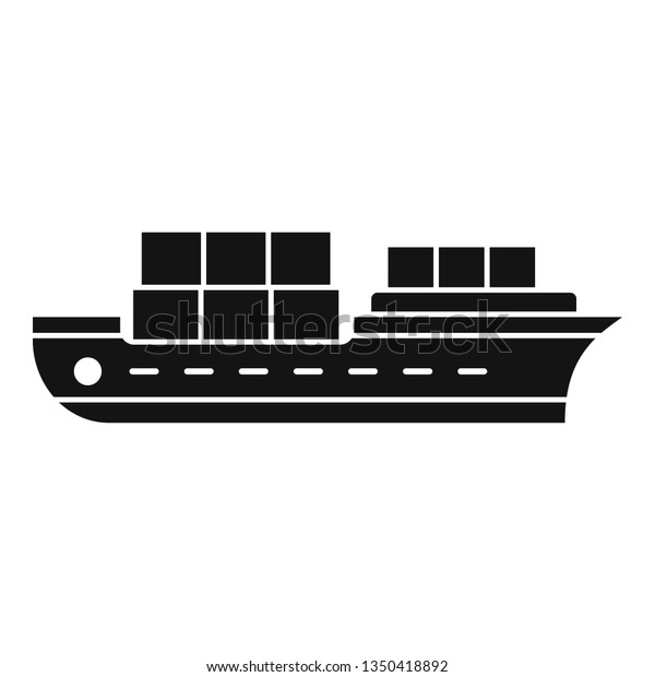Industrial ship\
icon. Simple illustration of industrial ship vector icon for web\
design isolated on white\
background