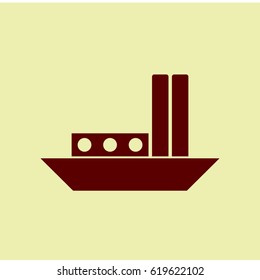 industrial ship icon vector backround isolated