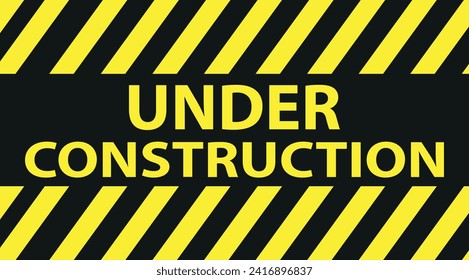 Industrial Sign Under Construction, Vector Illustration.