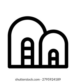 Industrial silo icon. Editable line icon. Professional and modern outline icon vector illustration featuring a factory storage tower and agricultural grain elevator in a clean design.