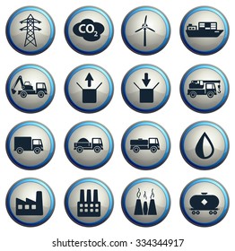 Industrial simply vector icon set