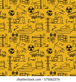 Industrial sketch seamless pattern.
