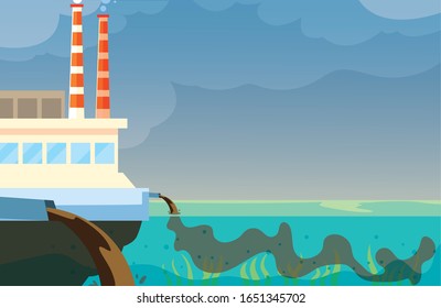 industrial smoke clouds, environmental pollution industrial vector illustration design