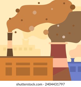 Industrial Smoke Polluting The Atmosphere Vector Illustration