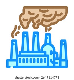 industrial smokestacks releasing particulate matter containing toxic metals color icon vector. industrial smokestacks releasing particulate matter containing toxic metals sign