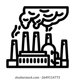 industrial smokestacks releasing particulate matter containing toxic metals line icon vector. industrial smokestacks releasing particulate matter containing toxic metals sign. isolated contour 