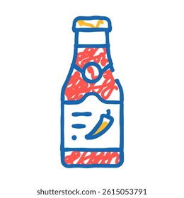 industrial spicy sauce doodle icon sketch vector. industrial spicy sauce sign. isolated symbol illustration