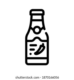 industrial spicy sauce line icon vector. industrial spicy sauce sign. isolated contour symbol black illustration