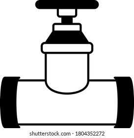 Industrial Steel Gate Valve With Read Head Cap Concept Vector Glyph Icon Design, Industrial Piping Equipment on white background, Pipefitter and Sanitary Business Sign