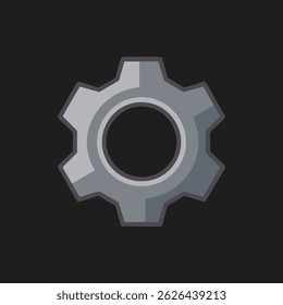Industrial Steel Gear Mechanism, Cogwheel for Engineering and Technology.Vector illustration